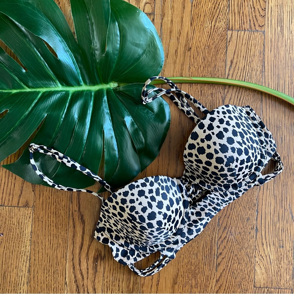 Victoria's secret bikini top The Angel convertible push up animal print 32A